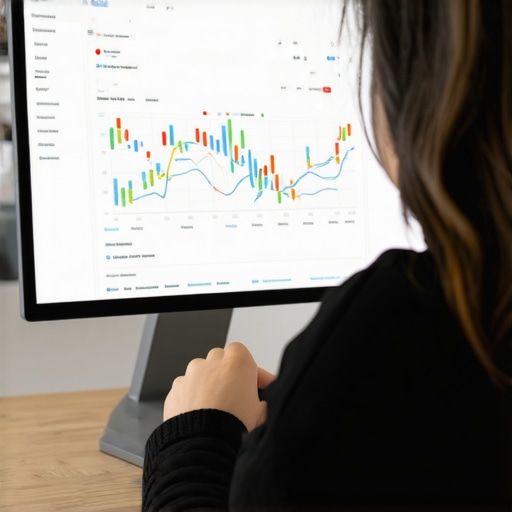 Person analyzing local SEO and Google Maps data on a computer in an office.