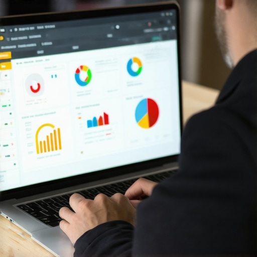 SEO expert reviewing citation profiles and local SEO metrics on a laptop