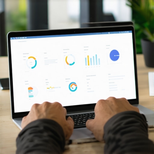 Analyzing Local SEO Data for Map Rankings Person reviewing local SEO analytics on a laptop to maintain Google Maps success.