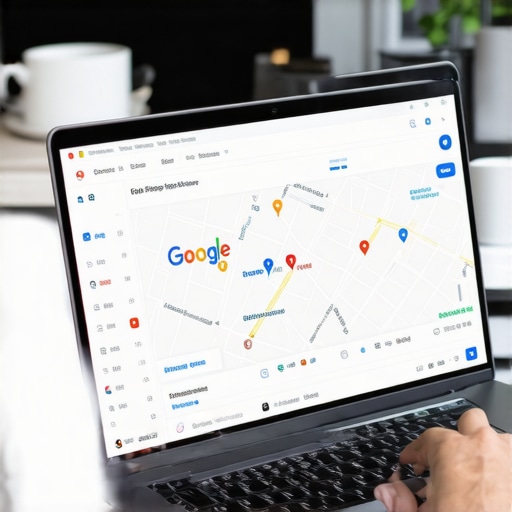 Business owner updating Google My Business profile on laptop to improve local map rankings