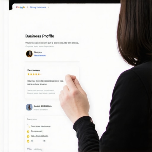 Business owner verifying and updating Google Business Profile on a laptop