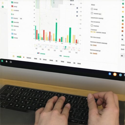 Using Local SEO Tools for Map Visibility Maintenance A person analyzing local SEO data on a computer to maintain Google Maps ranking.