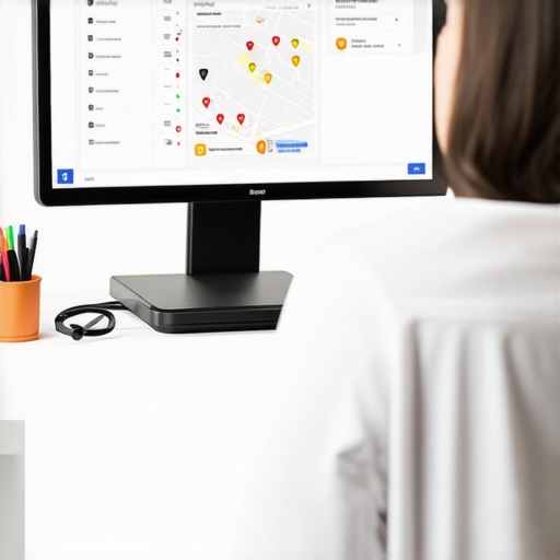 Person analyzing digital marketing data for Google Maps ranking improvements