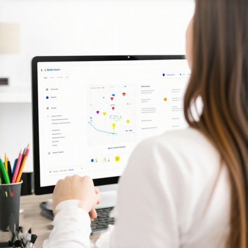 Business owner working on Google Maps optimization on laptop