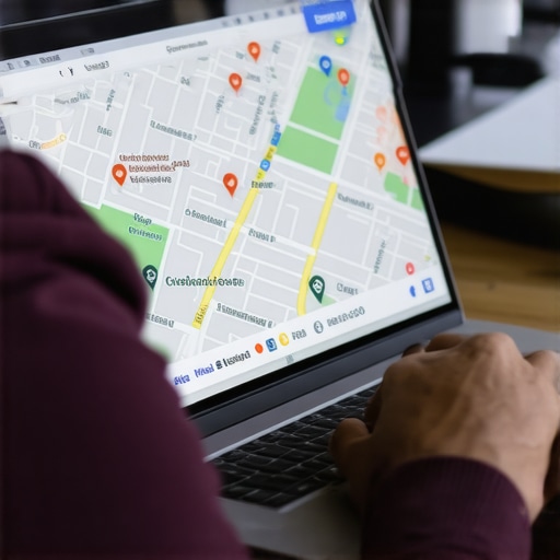 Person editing Google My Business listing on a laptop for quick map ranking