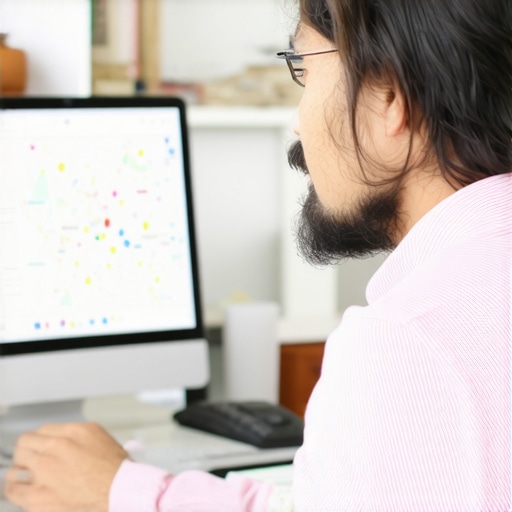 Business owner updating Google Business Profile on computer in office