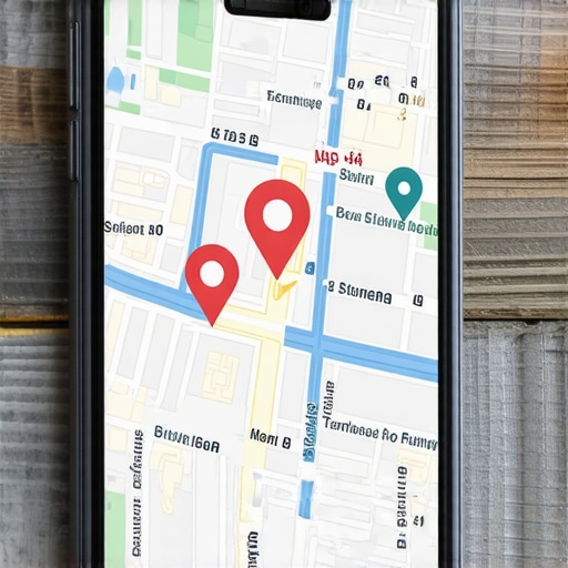 Leveraging Mobile Signals for Map Rankings Mobile device displaying local business map with active user interactions.
