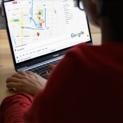 Person updating Google Business Profile on laptop