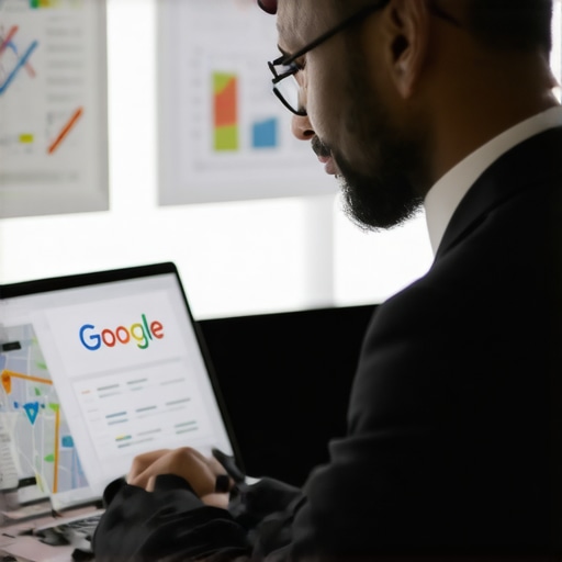 Business owner optimizing Google Business Profile on laptop