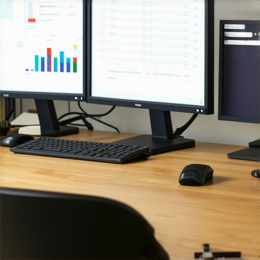SEO Tools for Long-Term Map Visibility Workspace with SEO software dashboards monitoring Google Maps rankings and citations.